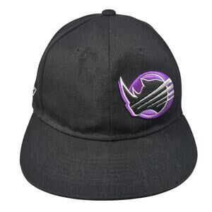 Rhino Rush Snapback Cap Black One Size Adjustable Embroidered Vented Holes